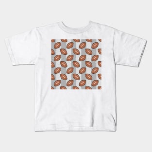 American Football Balls - Pattern on Grey Background Kids T-Shirt